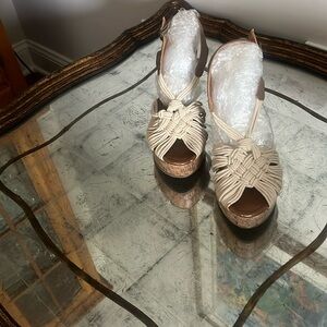 Macrame Cork Wedge Platform Sandals